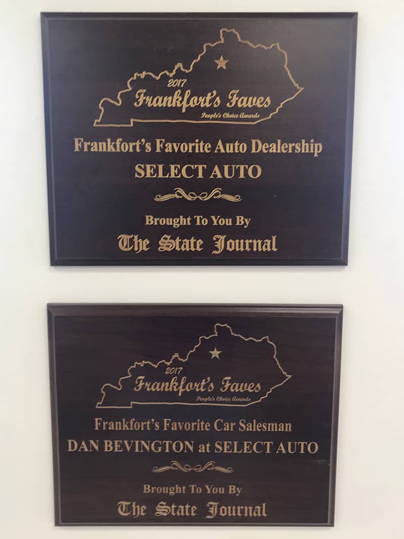2017 Awards from Frankfort's Favorite in Kentucky (KY)